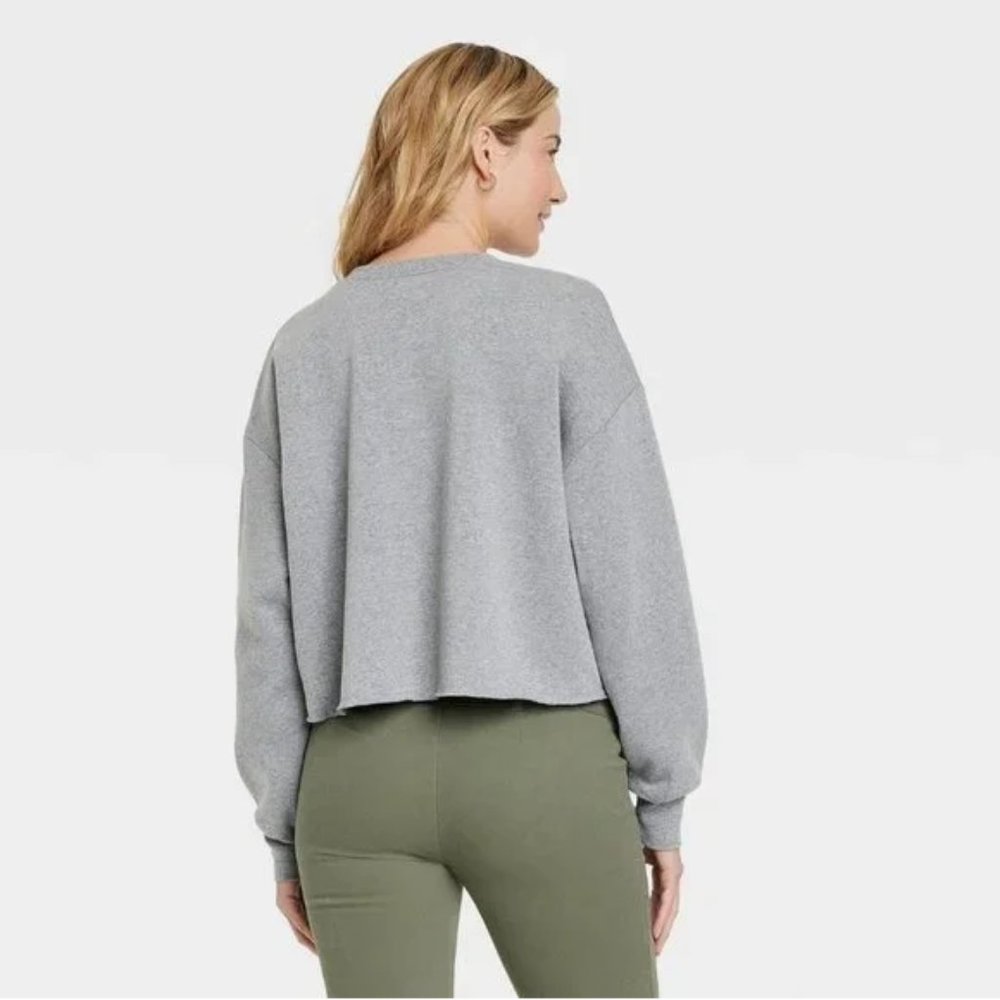 Smiley World- Women's Love Above All Graphic Sweatshirt XS Gray - Picture 6 of 7